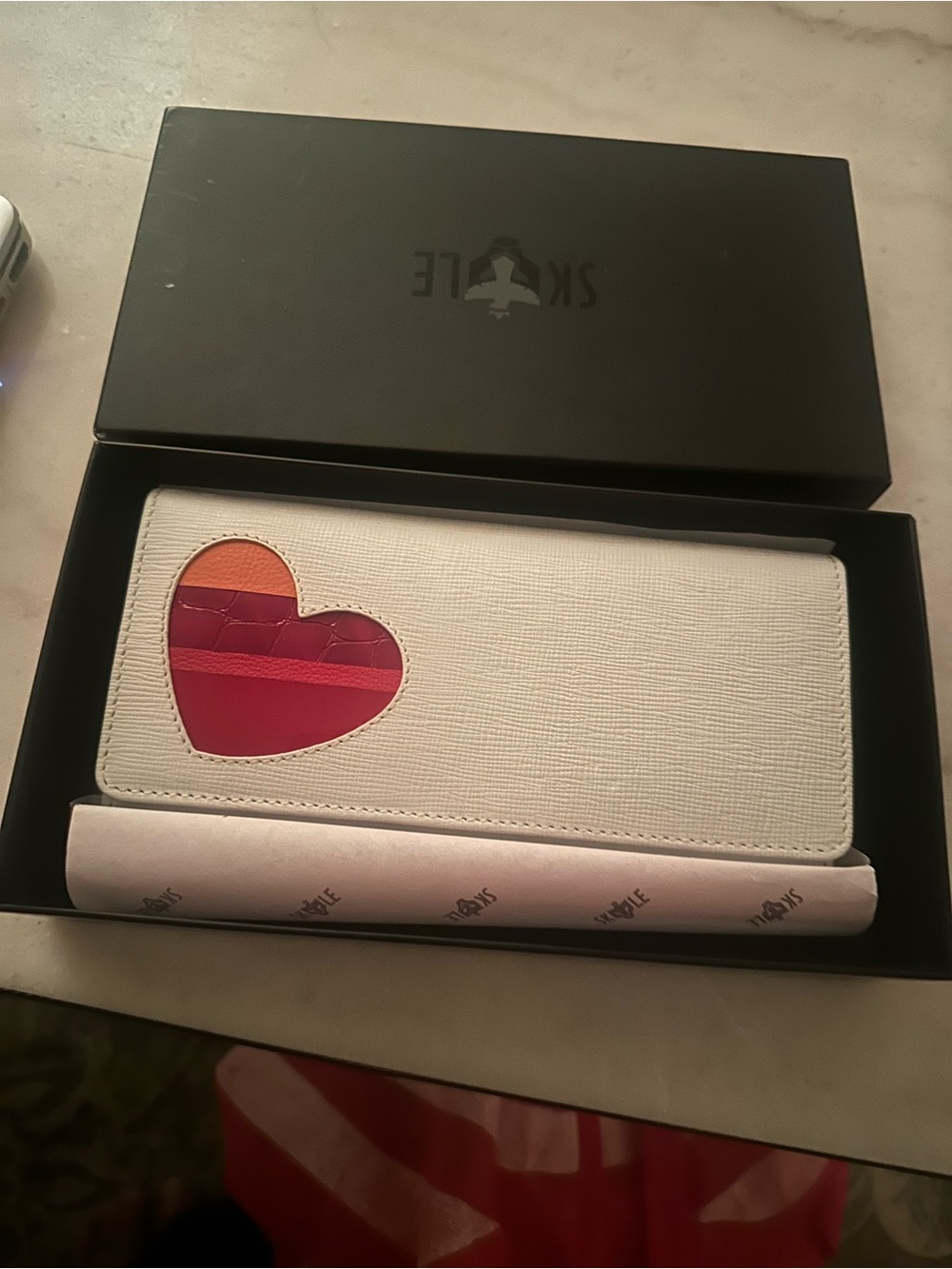 White Heart Accent Wallet - Women's Accessory